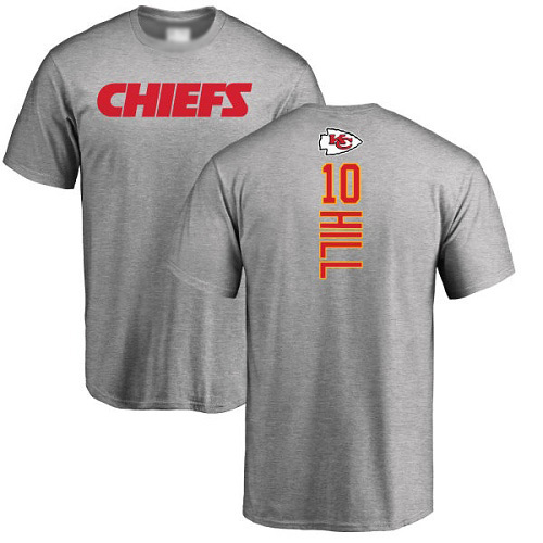 Men Kansas City Chiefs #10 Hill Tyreek Ash Backer T-Shirt->kansas city chiefs->NFL Jersey